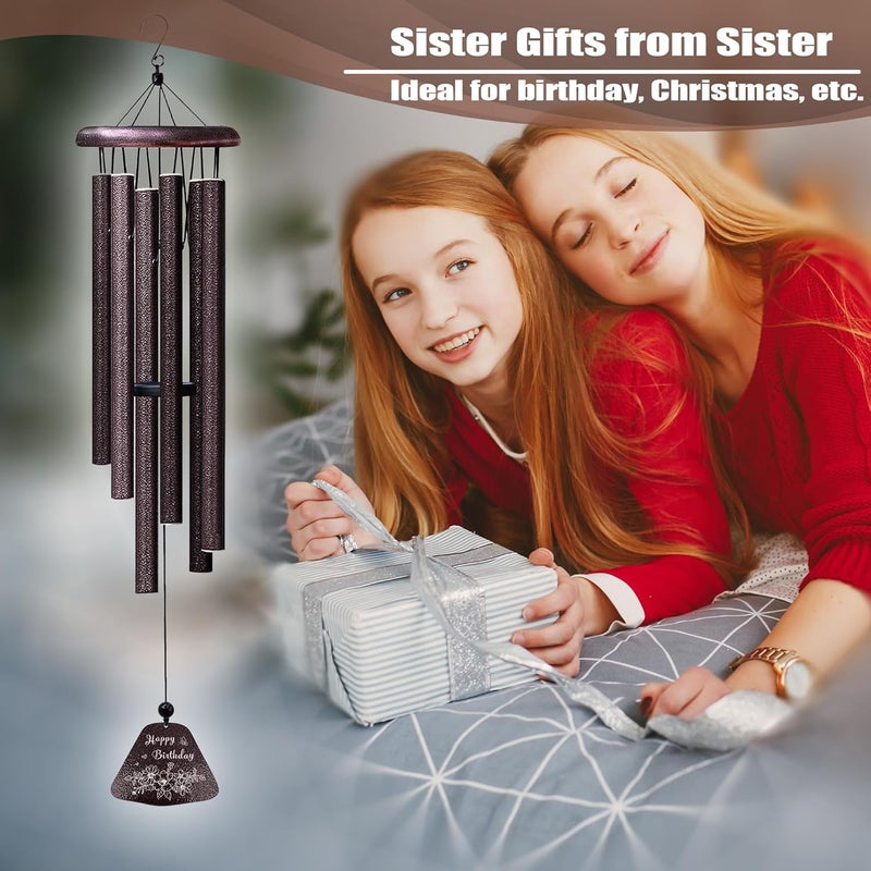 Yesruby Sister Birthday Gifts 32” Wind Chimes, Sister Gift, Birthday Gifts for Sisters, Sis Wind Chimes for Graduation Christmas Mothers Day - Image 2
